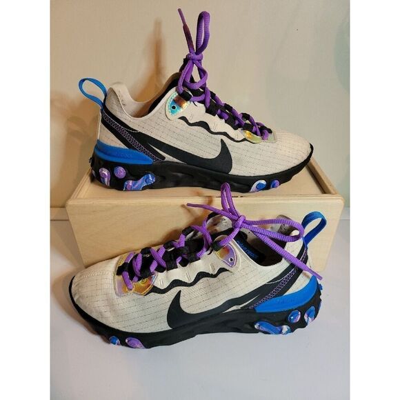 Nike REACT ELEMENT 55 'BLUE HERO' Size 6.5 - Picture 1 of 7